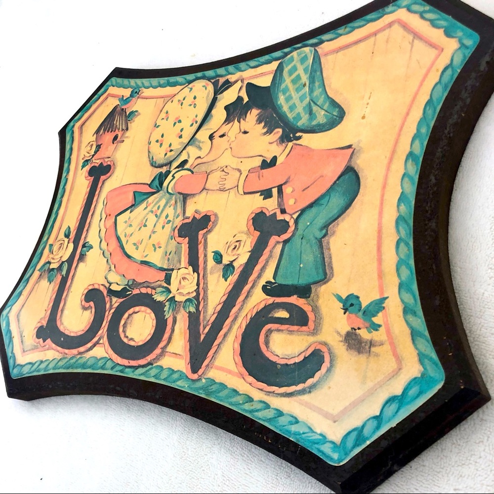 Vintage Holly Hobby Art Wall Hanging Love 70’s - Picture 2 of 8